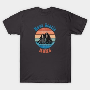 Nova Scotia Retro Rainbow Design T-Shirt